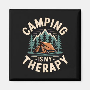 Camping is mijn therapie grappige camper magneet
