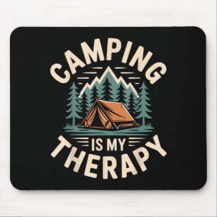 Camping is mijn therapie grappige camper muismat