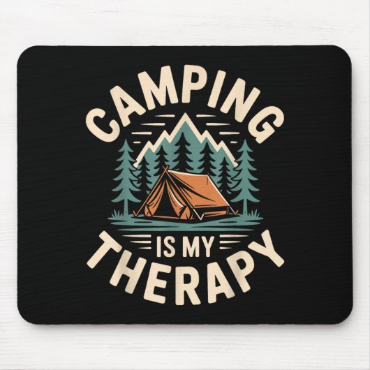 Camping is mijn therapie grappige camper muismat (Voorkant)