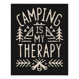 Camping is mijn therapie grappige camper retro est perfect poster