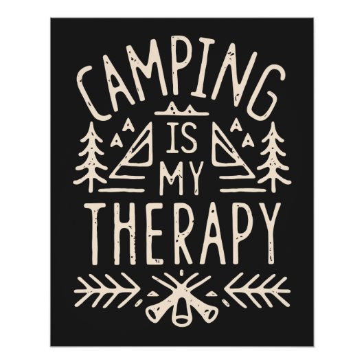 Camping is mijn therapie grappige camper retro est perfect poster (Voorkant)
