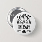 Camping is mijn therapie grappige camper ronde button 5,7 cm (Voorkant /achterkant)