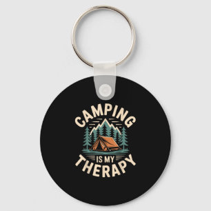 Camping is mijn therapie grappige camper  sleutelhanger