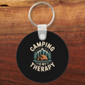 Camping is mijn therapie grappige camper sleutelhanger (Voorkant)