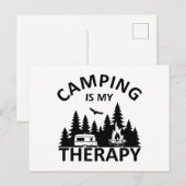 Camping is mijn therapie grappige camper slogan feestdagenkaart (Voorkant / Achterkant)