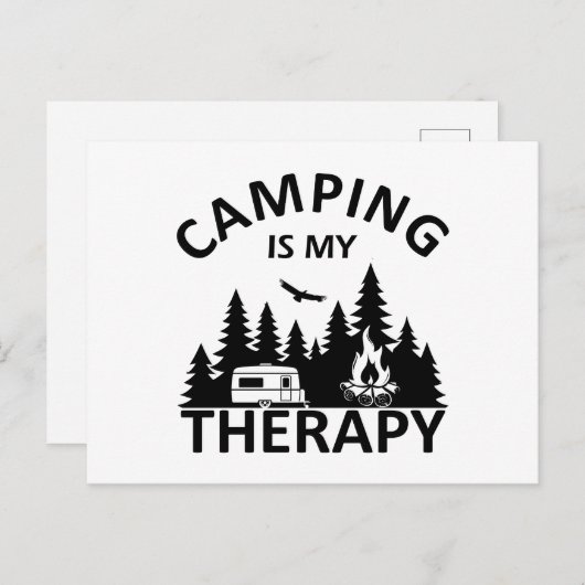 Camping is mijn therapie grappige camper slogan feestdagenkaart (Voorkant / Achterkant)