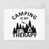 Camping is mijn therapie grappige camper slogan feestdagenkaart (Voorkant)