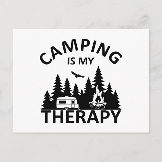 Camping is mijn therapie grappige camper slogan feestdagenkaart (Voorkant)