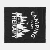 Camping is mijn therapie grappige camper slogan fleece deken (Voorkant (Horizontaal))