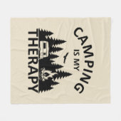 Camping is mijn therapie grappige camper slogan fleece deken (Voorkant (Horizontaal))