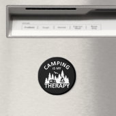 Camping is mijn therapie grappige camper slogan magneet (Insitu (Vaatwasser))