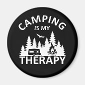 Camping is mijn therapie grappige camper slogan magneet (Voorkant)
