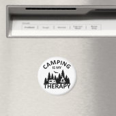 Camping is mijn therapie grappige camper slogan magneet (Insitu (Vaatwasser))
