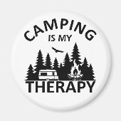 Camping is mijn therapie grappige camper slogan magneet (Voorkant)