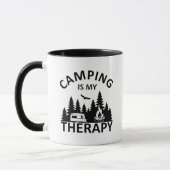 Camping is mijn therapie grappige camper slogan mok (Links)