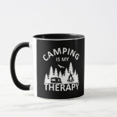 Camping is mijn therapie grappige camper slogan mok (Links)