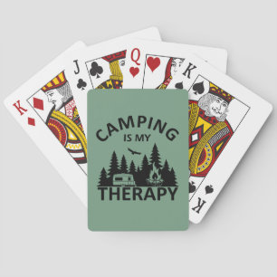 Camping is mijn therapie grappige camper slogan pokerkaarten