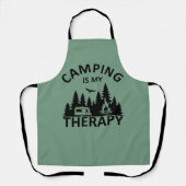 Camping is mijn therapie grappige camper slogan schort (Voorkant)