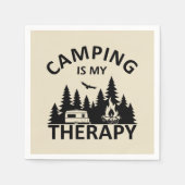 Camping is mijn therapie grappige camper slogan servet (Voorkant)