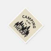 Camping is mijn therapie grappige camper slogan servet (Hoek)