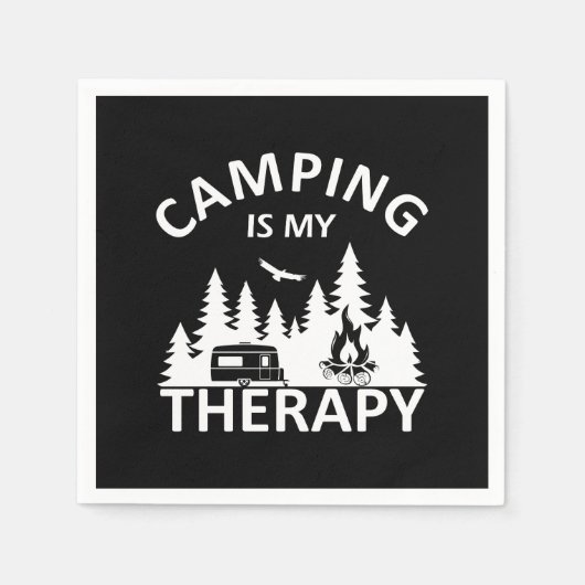Camping is mijn therapie grappige camper slogan servet (Voorkant)