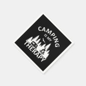 Camping is mijn therapie grappige camper slogan servet (Hoek)