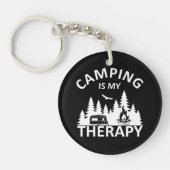 Camping is mijn therapie grappige camper slogan sleutelhanger (Voorkant)