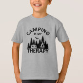Camping is mijn therapie grappige camper slogan t-shirt (Voorkant)