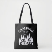 Camping is mijn therapie grappige camper slogan tote bag (Voorkant)