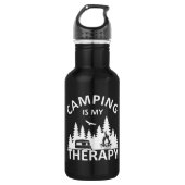 Camping is mijn therapie grappige camper slogan waterfles  (Voorkant)