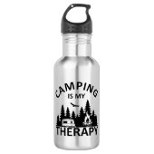 Camping is mijn therapie grappige camper slogan waterfles  (Voorkant)