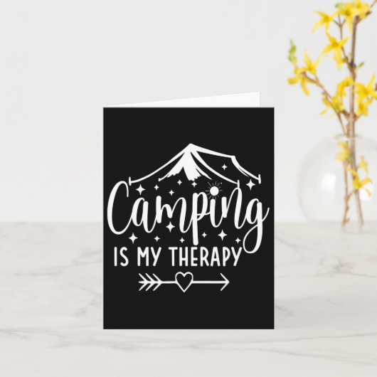 Camping is mijn therapie grappige camping liefhebb kaart (Gele Bloem)
