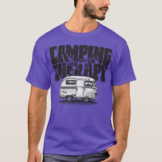 Camping is mijn therapie grappige uitspraken t-shirt (Voorkant)