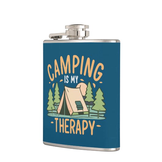 Camping is mijn therapie heupfles (Links)