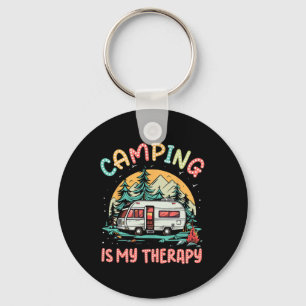 Camping is mijn therapie Kampvuur Zomer Kamp Famil Sleutelhanger