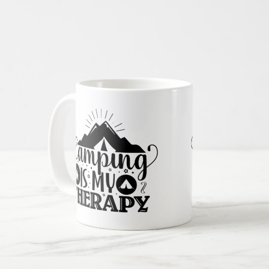 Camping is mijn therapie koffiemok (Voorkant links)