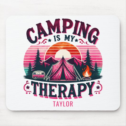 Camping is mijn therapie muismat (Voorkant)