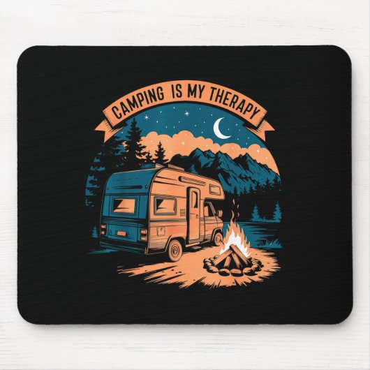 Camping is mijn therapie  muismat (Voorkant)