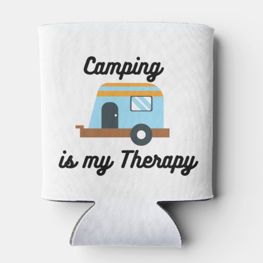 Camping is Mijn Therapie op een Koelbox Blikjeskoeler (Achterkant)