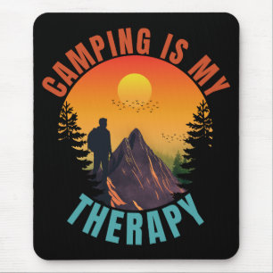 Camping is mijn therapie outdoor vakantiegeschenk muismat