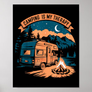 Camping is mijn therapie poster