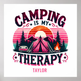 Camping is mijn therapie poster