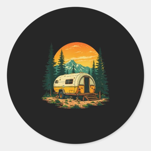 Camping is mijn therapie ronde sticker (Voorkant)