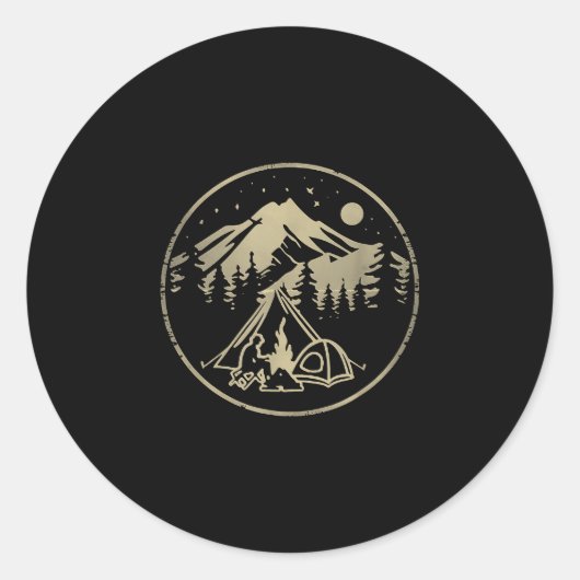 Camping is mijn therapie ronde sticker (Voorkant)