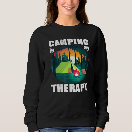 Camping is mijn therapie Rv Van Camping Gezegde Ha Trui (Voorkant)