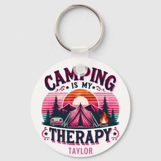 Camping is mijn therapie sleutelhanger (Voorkant)