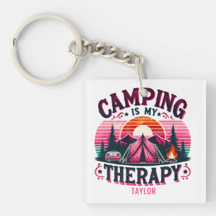 Camping is mijn therapie sleutelhanger
