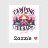 Camping is mijn therapie sticker (Vel)