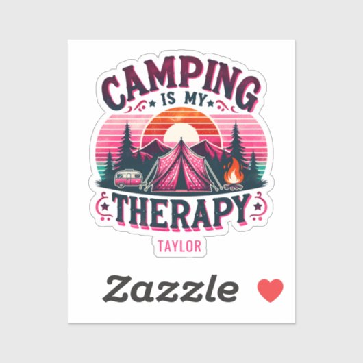 Camping is mijn therapie sticker (Vel)