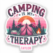 Camping is mijn therapie sticker (Voorkant)